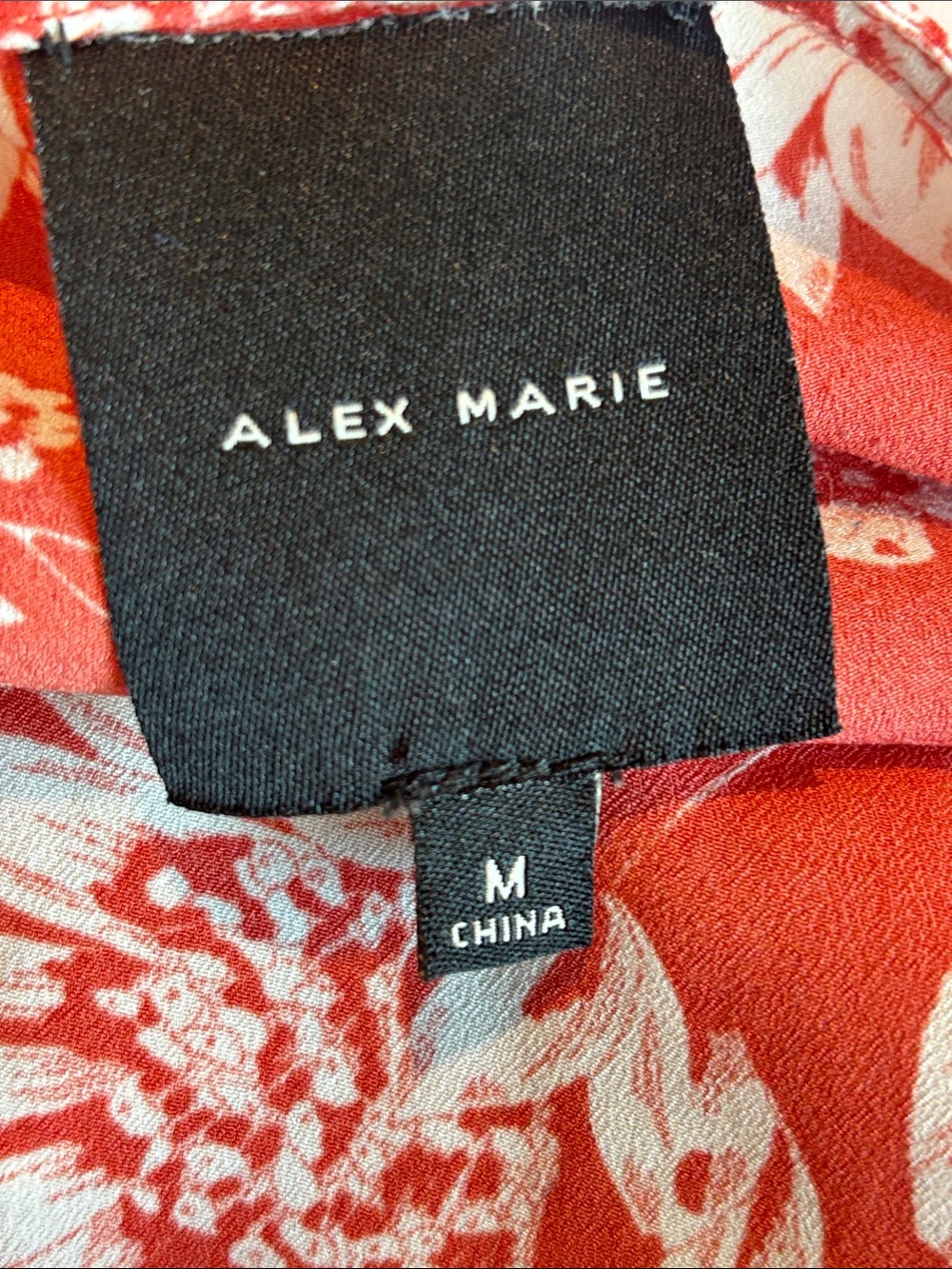 Alex Marie dark Orange and White Floral Blouse - Picture 2 of 6